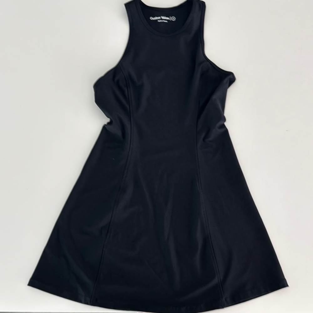 Outdoor Voices Black Halter A-Line Dress